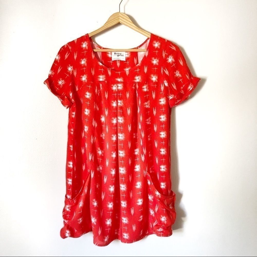 Anthropologie Holding Horses Orange flowy Tunic